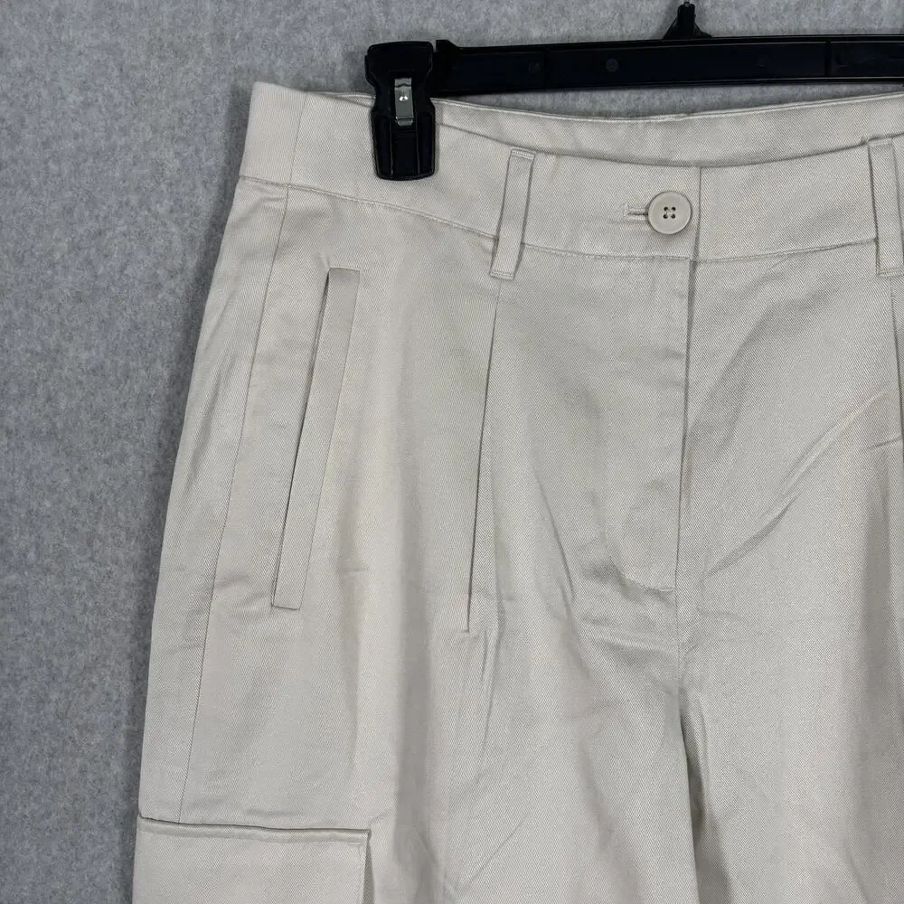 Old Navy Cargo Pants Medium Petite Cream Baggy Trouser Quiet Academia Neutrals‎